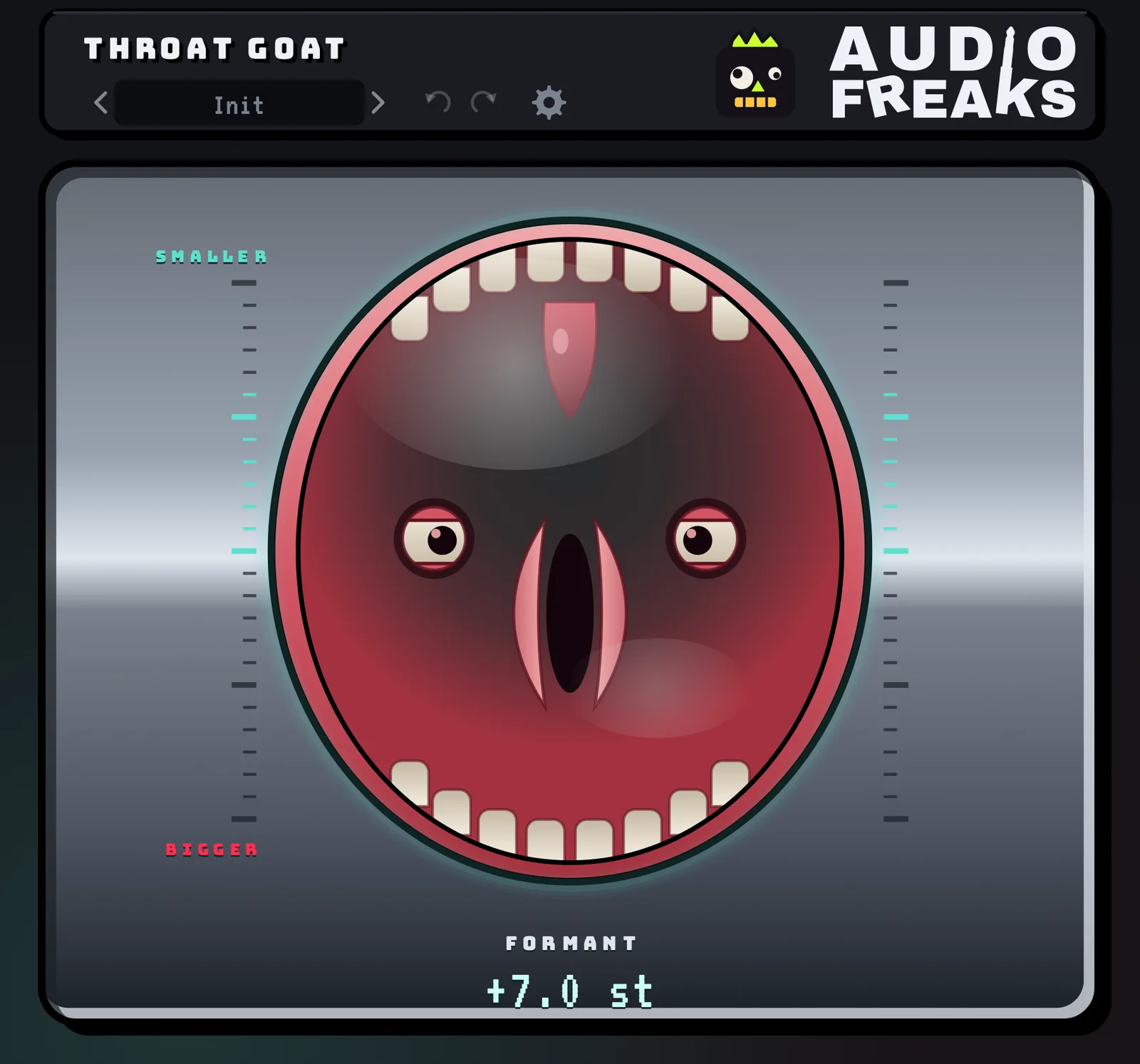 THROAT GOAT at FORMANT +7.0 st — seven semitones open, a bigger singer on the same note